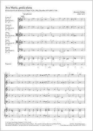 Schutz Heinrich Ave Maria Gratia Plena Swv334 Presto Sheet Music