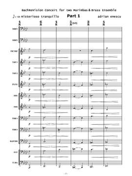 Enescu, Adrian: BachReVision, Concert for two Marimbas and Brass Ensemble