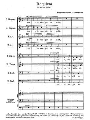 Hausegger, Siegmund von: Requiem for mixed choir in eight parts and organ (ad libitum)