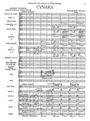 Delius, Frederick: Cynara for baritone voice with orchestra
