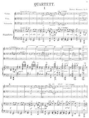 Hermann, Robert: Piano Quartet op. 9 in f Minor for violin, viola, cello and piano