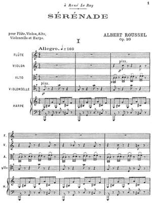 Roussel, Albert: Sérénade op. 30 for flute, violin, viola, cello and harp