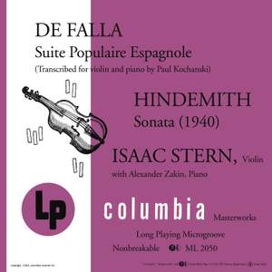 De Falla: Suite populaire espagnole - Hindemith: Sonata (1940)