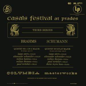 Brahms: Quintet No. 2 in G Major - Schumann: Quintet in E-Flat Major