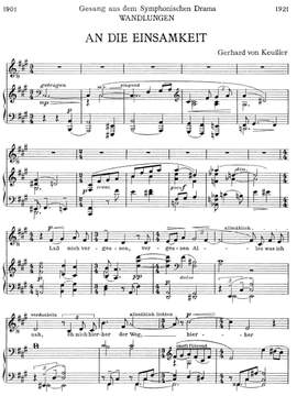 Keußler, Gerhard von: Gesänge nach eigenen Dichtungen (Songs on original lyrics): An die Einsamkeit