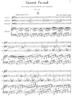 Motte Fouqué, Friedrich de la: Piano Quartet f sharp minor op. 40 for violin, viola, cello and piano