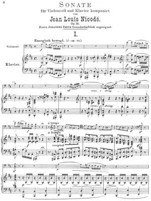 Nicodé, Jean Louis: 1. Sonata for cello and piano op. 23