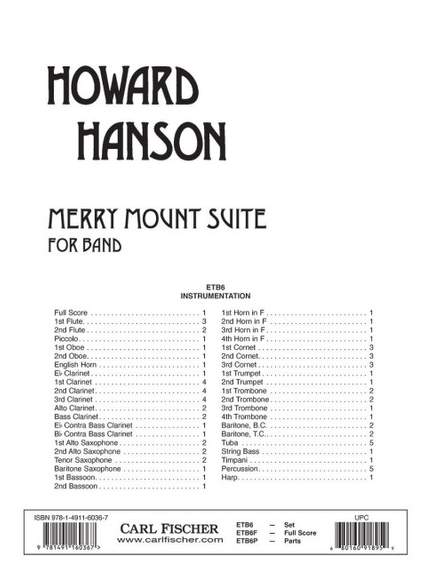 Hanson, H: Merry Mount Suite E minor