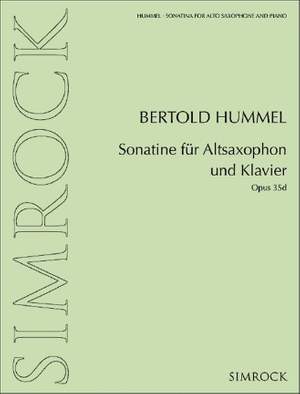 Hummel, B: Sonatina for alto saxophone and piano op. 35d