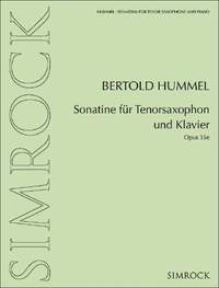 Hummel, B: Sonatina for tenor saxophone and piano op. 35e