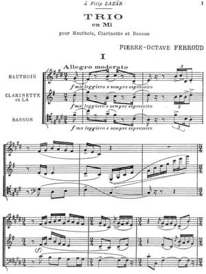 Ferroud, Pierre-Octave: Trio en Mi for oboe, clarinet and bassoon