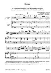 Sperger, J M: Sonata für Kontrabass und Viola