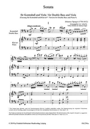 Sperger, J M: Sonata für Kontrabass und Viola