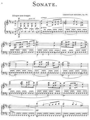 Sinding, Christian: Sonate op. 91 for piano solo