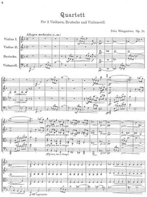 Weingartner, Felix: Quartett d-Moll op. 24 for two violins, viola and cello