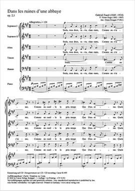 Fauré: Dans les ruines d'une abbaye in A major, Op. 2/1