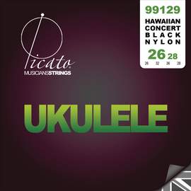 Picato Hawaiian Ukulele  Black Nylon Set