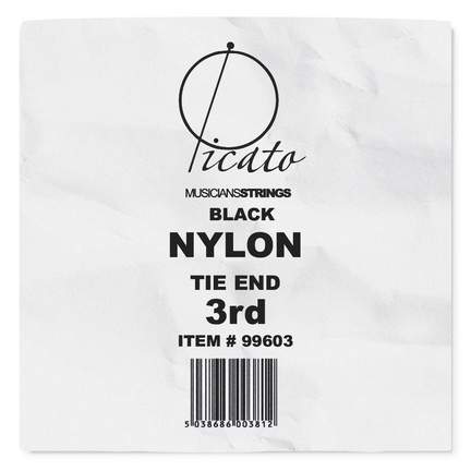 Picato Black Nylon Tie-on 3rd. String