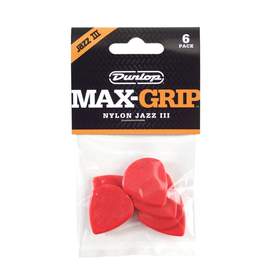 Jim Dunlop Nylon Jazz3 Maxgrip Red Pl Pk Of 6