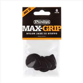 Jim Dunlop Nylon Jazz3 Maxgrip Stiffo Pl Pk Of 6
