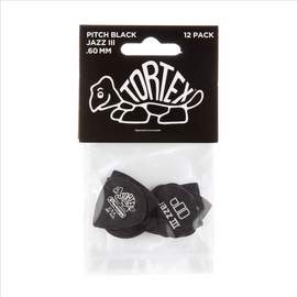Jim Dunlop Tortex 0.60 Pitch Blk Jazz Pl Pk Of 12