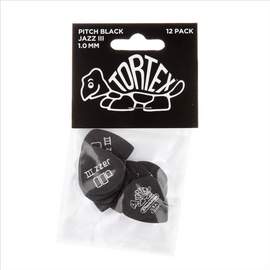 Jim Dunlop Tortex 1.0 Pitch Blk Jazz Pl Pk Of 12