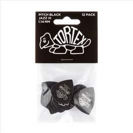 Jim Dunlop Tortex 1.14 Pitch Blk Jazz Pl Pk Of 12