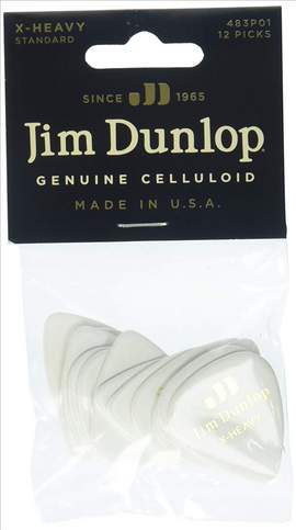 Jim Dunlop Celluloid Wht X-hvy Pl Pk Of 12