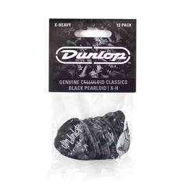 Jim Dunlop Celluloid Blk Pearld X-hvy Pl Pk Of 12