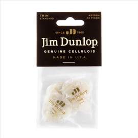 Jim Dunlop Celluloid Wht Pearld Thin Pl Pk Of 12