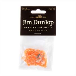 Jim Dunlop Celluloid Orange Thin Pl Pk Of 12