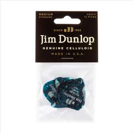 Jim Dunlop Celluloid Turquoise Med Pl Pk Of 12