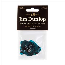 Jim Dunlop Celluloid Turquoise Thin Pl Pk Of 12