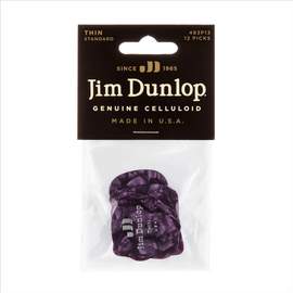 Jim Dunlop Celluloid Purple Thin Pl Pk Of 12