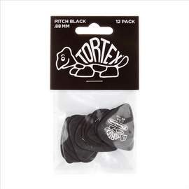 Jim Dunlop Tortex 0.88 Pitch Black Pl Pk Of 12
