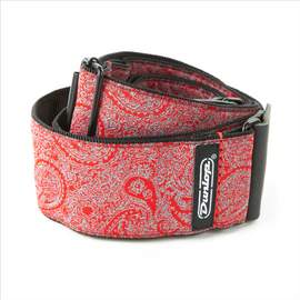 Jim Dunlop Jacquard Paisley Red Strap