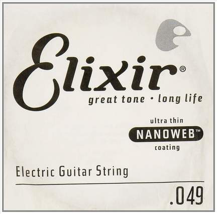 Elixir Single Electric Guitar String Nanoweb (.049)