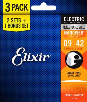 Elixir E16540  Electric Nano 009-042 Three Pack