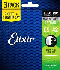Elixir E16550  Electric Optiweb 009-042 Three Pack