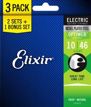 Elixir E16552  Electric Optiweb 010-046 Three Pack