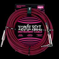 Ernie Ball 25ft Strt-angle Braided Red