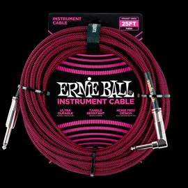 Ernie Ball 25ft Strt-angle Braided Red