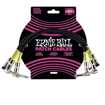 Ernie Ball 1ft Patch Cable 3pk Black