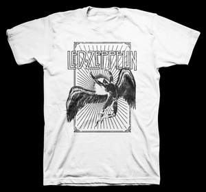 Led Zeppelin T-Shirt Large - Icarus Burst White