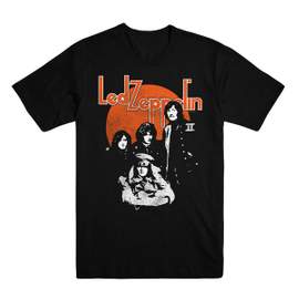 Led Zeppelin T-Shirt Medium - Orange Circle Black