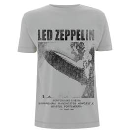 Led Zeppelin T-Shirt Small - UK Tour 1969 Ice Grey