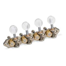 Schaller GT Mandolin Machine Head Set, Back Fit, Nickel