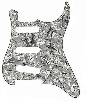 Guitar Scratchplate SC,  Plastic, Black Pearloid