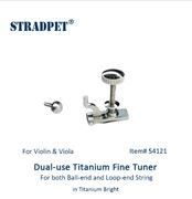 Stradpet Titanium Violin Dual Use (loop & Ball) Fine Tuner Polished