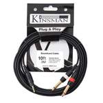 Kinsman Standard Soundcard Cable ~ 3.5mm Stereo/2 x 6.35mm Mono ~ 10ft/3m Product Image